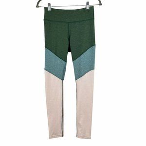 Outdoor Voices Green Color Block Leggings S